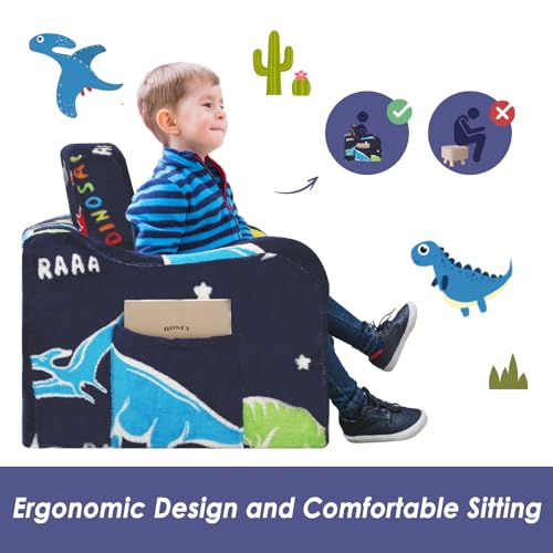 2-in-1 Glow-in-the-Dark Toddler Sofa Bed Convertible 2-Seat Couch