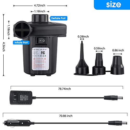 Electric Air Pump for Inflatables - Quick Fill Inflator & Deflator