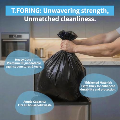 Heavy Duty 55-60 Gallon Trash Bags - 2.1 Mil Black Garbage Bags (100 Count)
