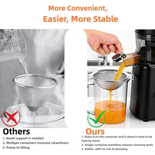 Stainless Steel Fine Mesh Juice Strainer for Smooth Pulp-Free Juicing