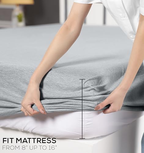 Utopia Bedding Queen Jersey Knit Sheet Set - Soft 4-Piece T-Shirt Bed Sheets