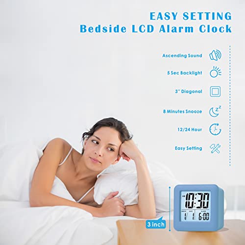 Digital Alarm Clock for Kids with Snooze, Nightlight and Silicone Cover