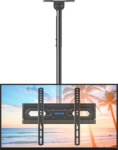 Full Motion Ceiling TV Mount for 26-65 inch TVs, Adjustable Height & Tilt