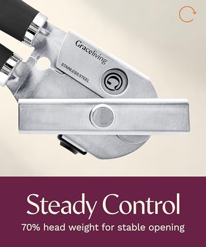Heavy Duty Manual Can Opener with Magnetic Lid Lifter & Bottle Opener