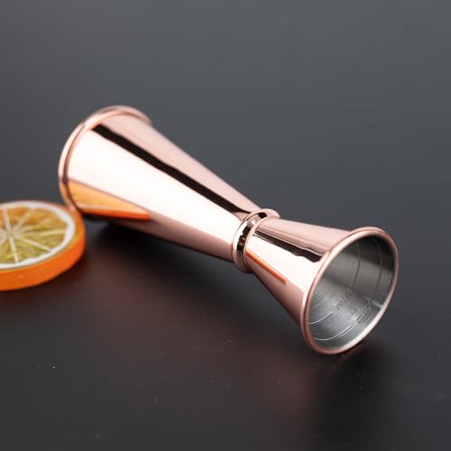 TJ Rose Barware Jigger for Bartending 1oz/2oz - Premium Stainless Steel
