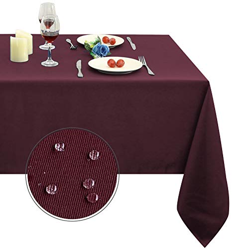 Obstal 210GSM Burgundy Rectangle Tablecloth 60 x 102 Inches for Dining & Events