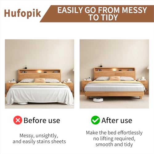Mattress Lifter Tool for Easy Bed Making - Teak Wood Sheet Tucker