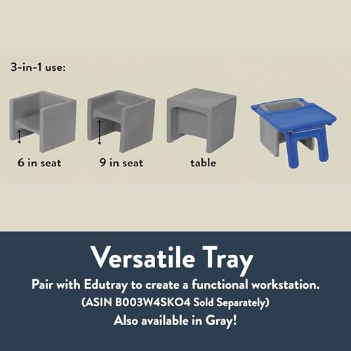 3-in-1 Kids Cube Chair for Classroom and Home, Flexible Seating, Blue