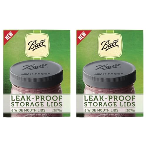 Leak-Proof Plastic Mason Jar Lids - Wide Mouth Storage Covers (12 Pack)