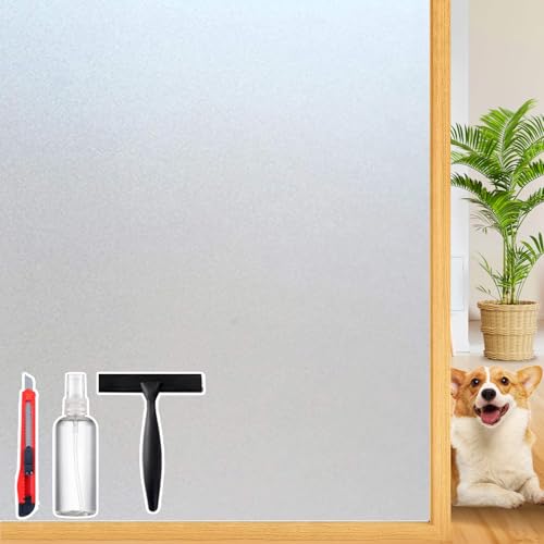 Frosted Glass Window Privacy Film - Static Cling Anti-UV Tint, 17.5" x 78.74"