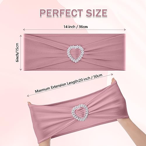 Pack of 30 Stretch Chair Sashes with Buckle - Dusty Pink