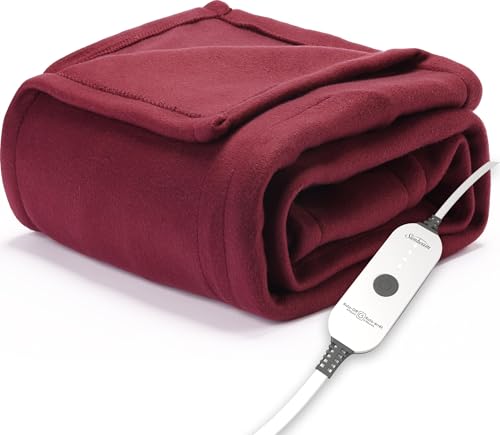 Royal Ultra Fleece Heated Throw Blanket - 50" x 60" Cabernet Red