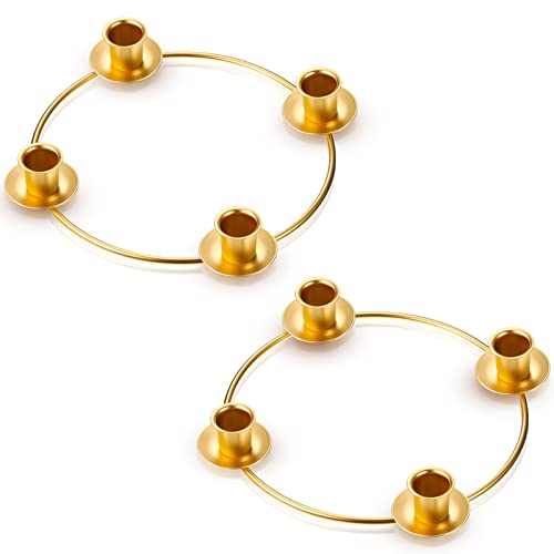 2-Pack Metal Advent Wreath Ring Candle Holder Set - DIY Centerpiece
