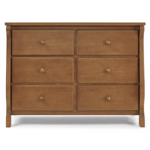 6-Drawer Nursery Dresser with Safety Interlocking Drawers, Chestnut