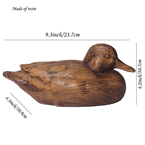 Rustic Duck Statue Resin Animal Figurine for Boho Home Decor
