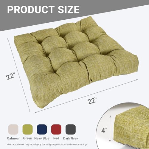 Large Square Memory Foam Floor Cushions, 22x22 Inch Set of 2