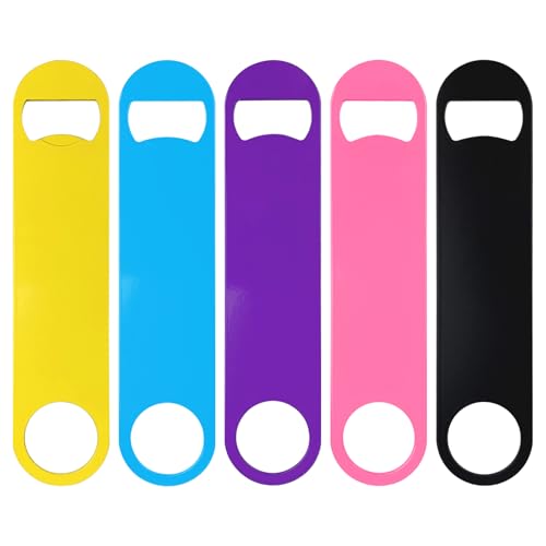 KTOJOY 5 Pack 7-Inch Colorful Stainless Steel Bottle Openers - Large Bar Tools