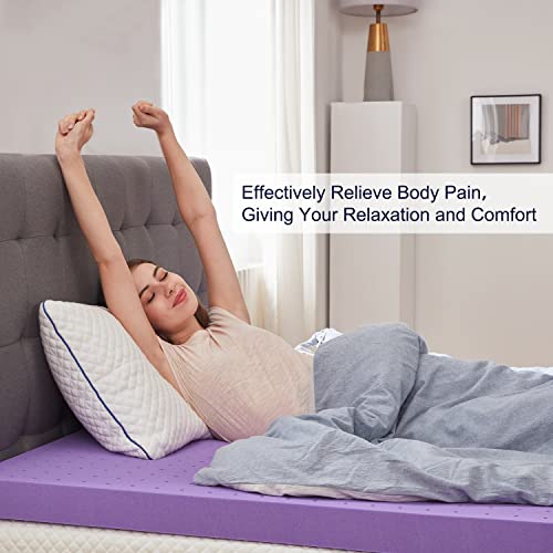 SINWEEK 2 Inch Gel Memory Foam Mattress Topper Twin Size Ventilated Soft