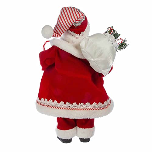 Kurt S. Adler 17.5-Inch Peppermint Santa Claus Christmas Decor