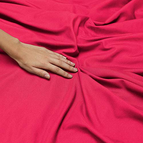 Hot Pink Queen Duvet Cover - 100% Cotton, Zipper Closure, 800 Thread Count