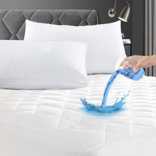 GRT Twin Waterproof Mattress Pad - Quilted Cover with Deep Pocket