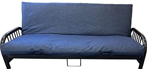 Full Size Denim Futon Mattress Cover - Thick, Durable Dark Blue