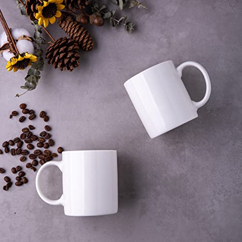 Off White GBhome 12 oz Ceramic Coffee Mug Set of 12 - Durable & Microwave Safe