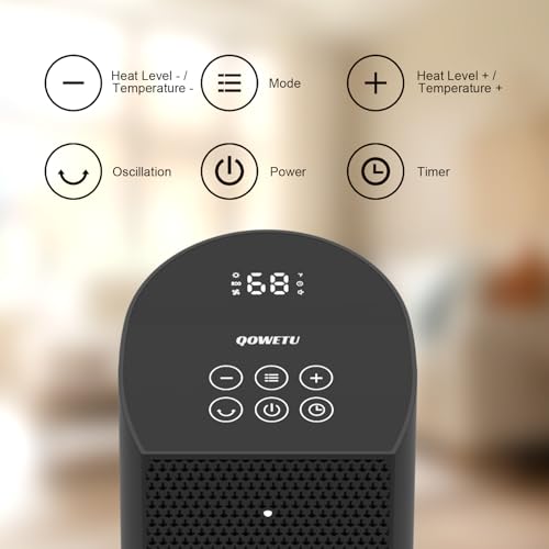 24-Inch 1500W Ceramic Space Heater with Remote and Oscillation
