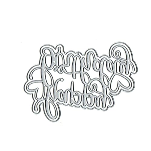 Happy Birthday Metal Die Cuts for Card Making & Scrapbooking - Christmas & Party Letter Stencils