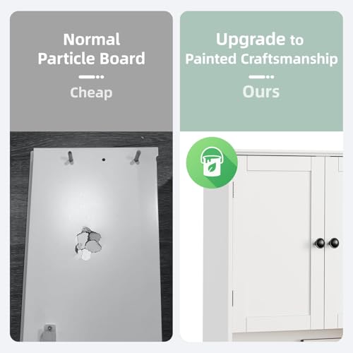 Wall Mounted Bathroom Storage Cabinet with Adjustable Shelf, 30-Inch White