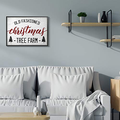 Old Fashioned Christmas / Black / 30" L x 24" W Framed Giclée Print - Rustic Christmas Tree Farm