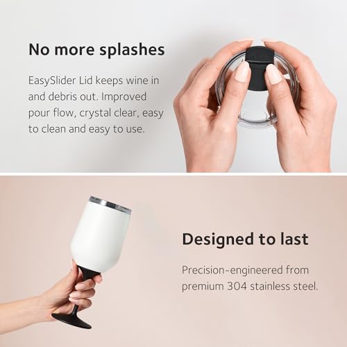 Huski Wine Tumbler 2.0 Brushed Stainless Steel 12oz | Award-Winning Detachable Stem & Triple Insulation