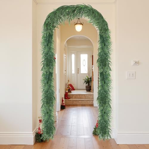 Ruidazon 15FT Artificial Norfolk Pine Garland Green - Real Touch Holiday Decor