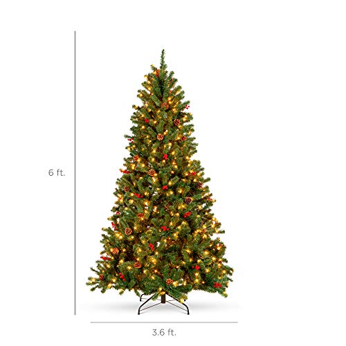 6ft Pre-Lit Pre-Decorated Artificial Spruce Christmas Tree with 250 Lights