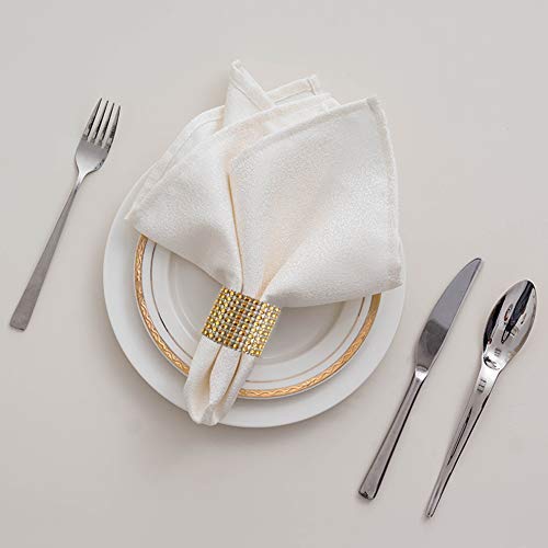 100pcs Gold Napkin Rings with Velcro, Decorative Table Setting Buckles