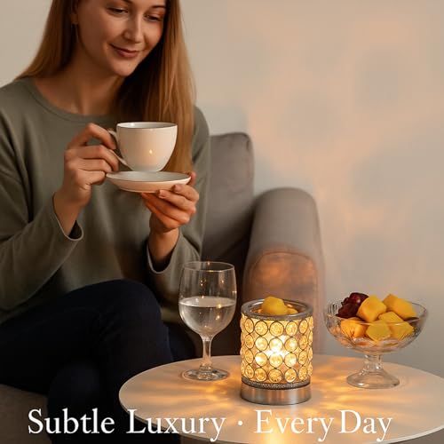 Crystal Electric Wax Melt Warmer with Bulb Heating for Home Fragrance