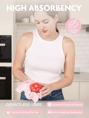 Reusable Microfiber Kitchen Towels - 40 Count Tear-Away Dish Cleaning Cloths