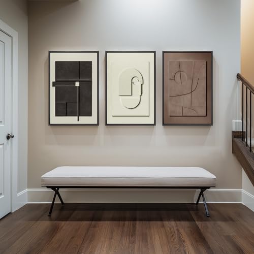 Cuspin 3-Piece Large 3D Framed Abstract Wall Art Set Modern Neutral Decor
