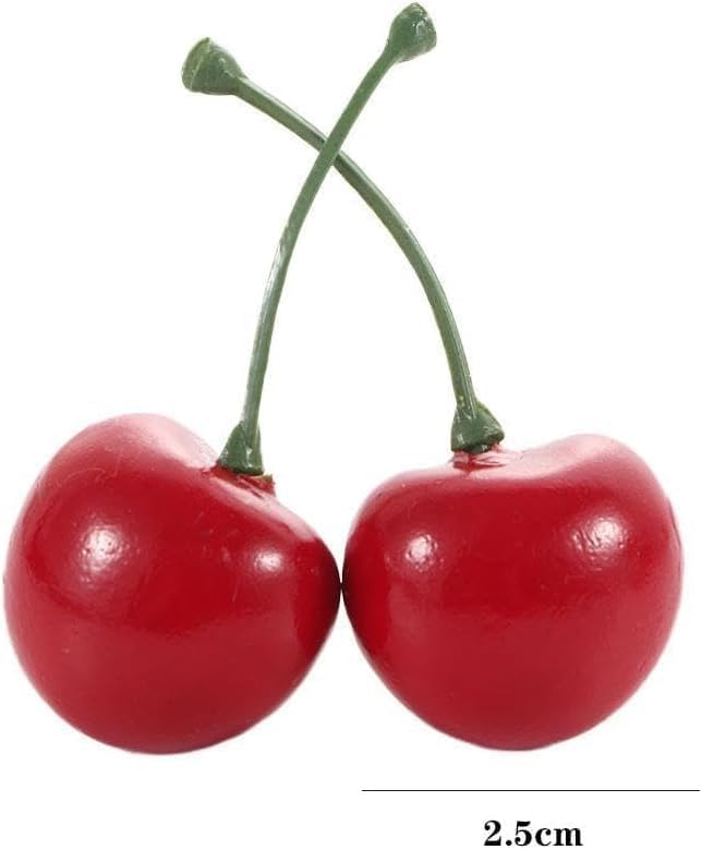 20pcs Lifelike Red Artificial Cherries - Decorative Fruit Ornaments