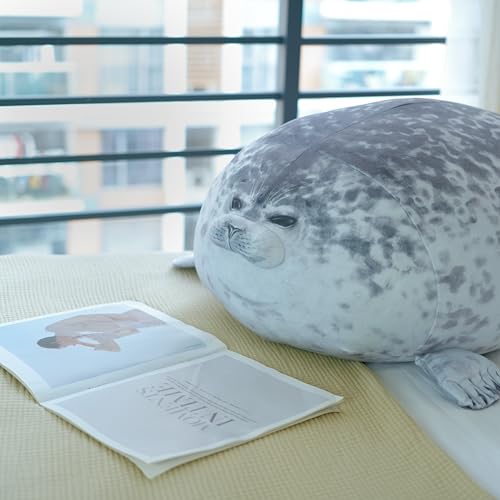 X-Large 31.5 Inch Chubby Blob Seal Plush Pillow, Soft Cute Cuddle Toy