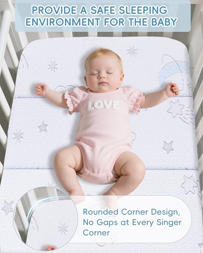 Trifold Pack and Play Mattress 38" x 26" - Portable Travel Crib Mattress Pad