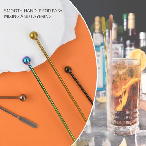 Yuntop Stainless Steel Coffee & Cocktail Stirrer Set - Reusable Metal Drink Sticks