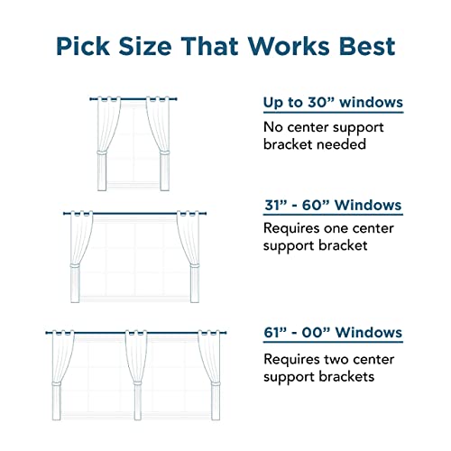 No-Drill Curtain Rod Brackets – Heavy Duty Damage-Free Window Hardware, Black