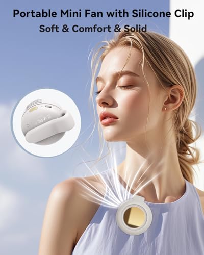 Portable Bladeless Waist Clip Fan 3-Speed Quiet Personal Fan