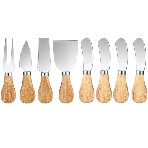 Linwnil Cheese Knife with Wooden Handle — Stainless Steel Blade for Soft & Hard Cheese