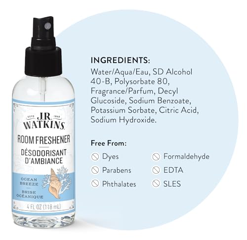 Ocean Breeze Room Freshener Spray - Plant-Based Odor Neutralizer 4 Fl Oz