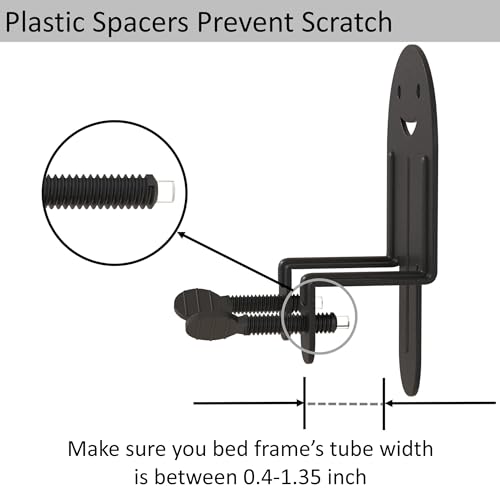 6-Piece Adjustable Metal Mattress Retainer Bar for Bed Frames, Black