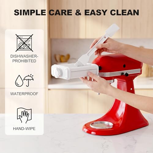3-in-1 Pasta Maker Attachment for Stand Mixers - Roller and Cutter Set
