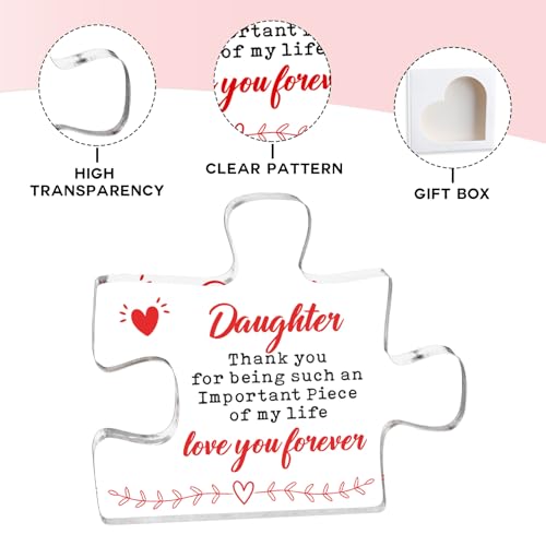 Daughter Gifts from Mom Engraved Acrylic Desk Decor Sign - Perfect for Birthday, Christmas, Graduation - Variation: Daughter