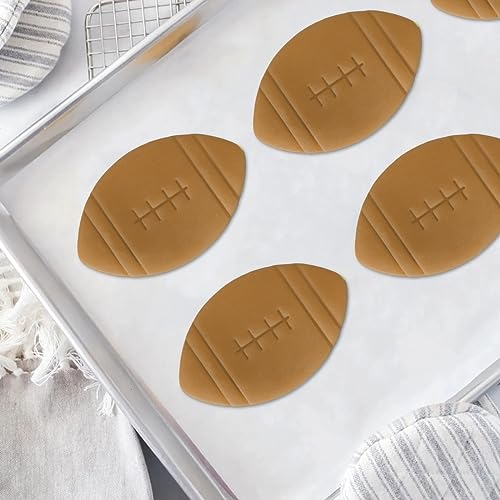 Moose Goods 3.5 Inch American Football Cookie Cutter with Stamp - Football Shape Bakeware